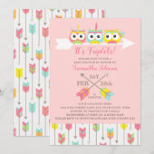 Tribale Eigenaren Triplets Baby shower Invitation Kaart (Voorkant / Achterkant)