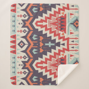 Tribale elegantie: geometrische etnische print sherpa deken