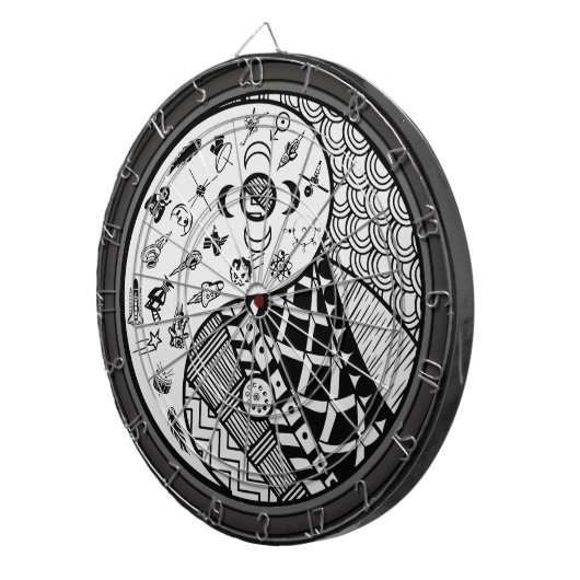 Tribale en Modern Yin en Yang Dartboard Dartbord (Voorkant Rechts)
