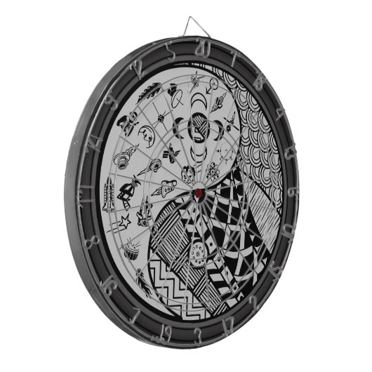 Tribale en Modern Yin en Yang Dartboard Dartbord (Voorkant Links)
