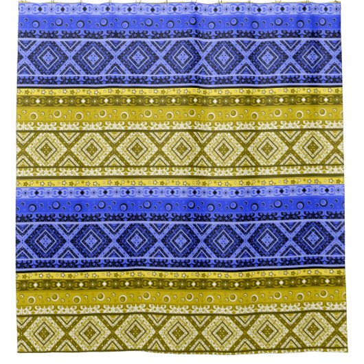 Tribale ethno boho ornamentale traditionele sierbl douchegordijn (Voorkant)