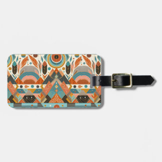 Tribale Etnische Afrikaanse Patroon Aarde Kleurenp Bagagelabel