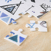 Tribale etnische dieren, droomvanger, naadloos. legpuzzel (Zijkant)