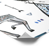 Tribale etnische dieren, droomvanger, naadloos. poster (Hoek)