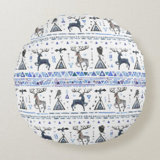 Tribale etnische dieren, droomvanger, naadloos. rond kussen