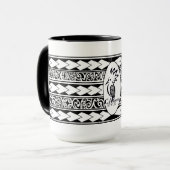 Tribale etnische mok zwart (Voorkant links)