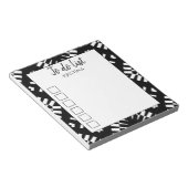 Tribale etnische monochrome zwart-wit om een lijst notitieblok (Schuin)