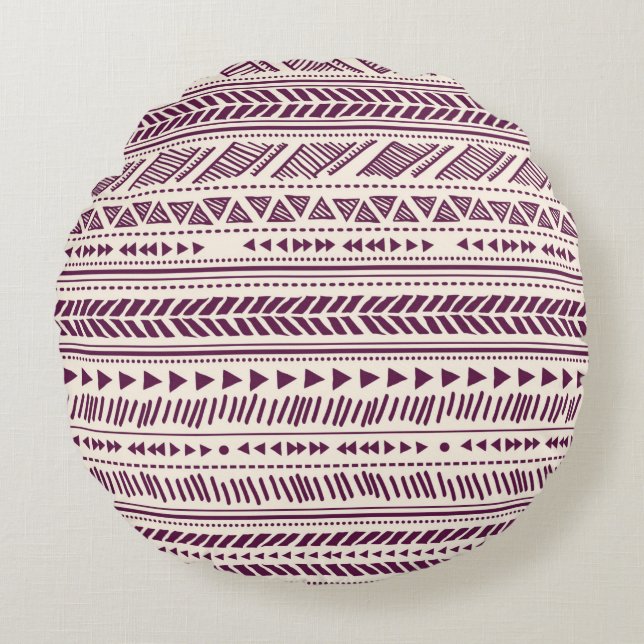 Tribale etnische naadloos rond kussen (Voorkant)
