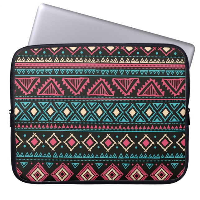 Tribale  etnische naadloze patronen laptop sleeve (Voorkant)