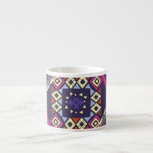 Tribale etnische, primitieve geometrische achtergr espresso kop