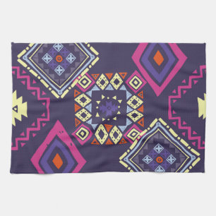 Tribale etnische, primitieve geometrische achtergr theedoek