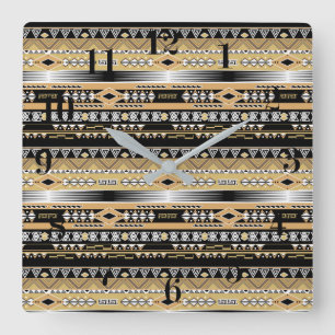 Tribale, etnische, sieraden vierkante klok