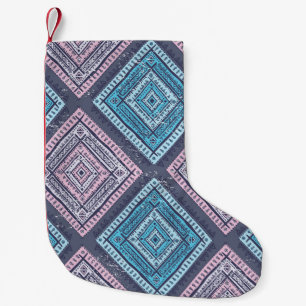 Tribale etnische, tijdloze naadloze stijl kleine kerstsok