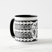 Tribale etnische zwarte mok (Voorkant links)