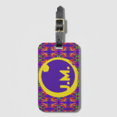 Tribale Fiery en Uw Initialen Eclipse Logo Bagagelabel (Voorkant (verticaal))