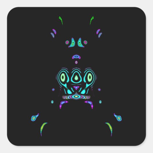 Tribale fluo v1 vierkante sticker (Voorkant)