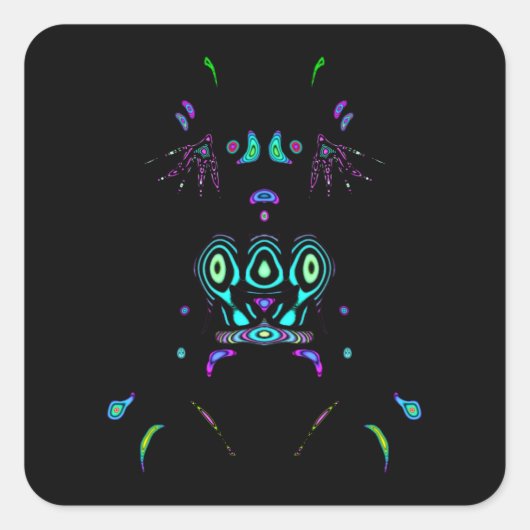 Tribale fluo v2 vierkante sticker (Voorkant)