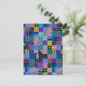 Tribale Folk Art - Blauw Briefkaart (Staand voorkant)