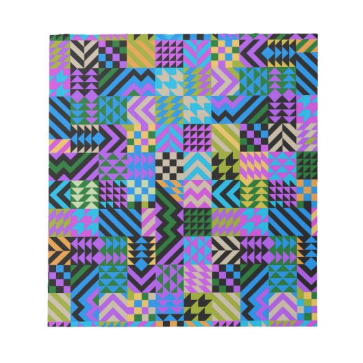 Tribale Folk Art - Blauw Notitieblok (Voorkant)