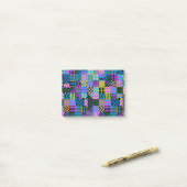 Tribale Folk Art - Blauw Post-it® Notes (Op bureau)