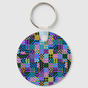 Tribale Folk Art - Blauw Sleutelhanger