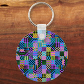 Tribale Folk Art - Blauw Sleutelhanger (Voorkant)