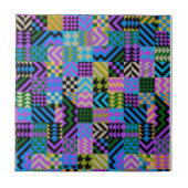 Tribale Folk Art - Blauw Tegeltje (Voorkant)