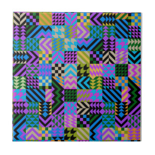 Tribale Folk Art - Blauw Tegeltje