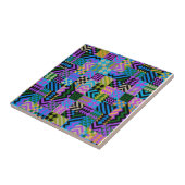 Tribale Folk Art - Blauw Tegeltje (Zijkant)