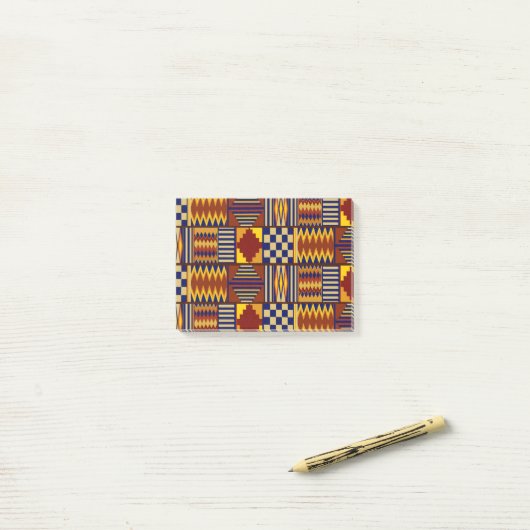 Tribale Folk Art - Rust Navy Yellow Post-it® Notes (Op bureau)