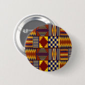Tribale Folk Art - Rust Navy Yellow Ronde Button 5,7 Cm (Voorkant /achterkant)