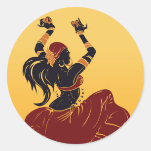 tribale fusie gitan belly dancer ronde sticker