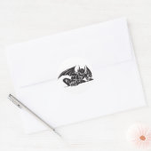 tribale gargouille-ontwerp ronde sticker (Envelop)
