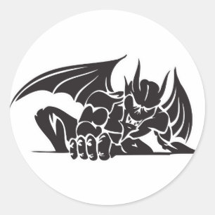 tribale gargouille-ontwerp ronde sticker