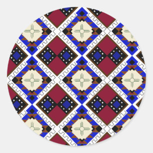 Tribale, Geluk, Native American Zia Ronde Sticker