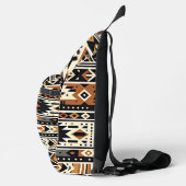 tribale geometrische aardetoon sling bag (Rechts)