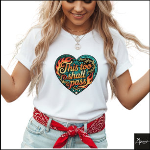 Tribale Geometrische Hart Dit Zal Ook Voorbijgaan T-shirt
