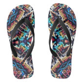 Tribale geometrische kleuren teenslippers (Voetbed)