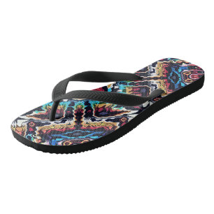 Tribale geometrische kleuren teenslippers