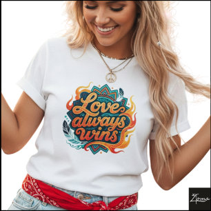 Tribale Geometrische Liefde Wint Altijd Mandala T-shirt