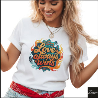 Tribale Geometrische Liefde Wint Altijd Mandala T-shirt