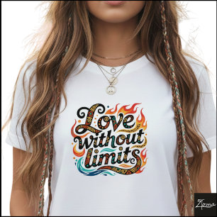 Tribale Geometrische Liefde Zonder Grenzen Vlammen T-shirt