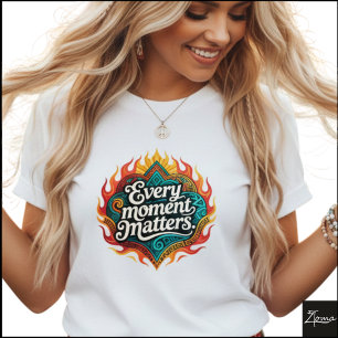 Tribale Geometrische Vlammen - Elke Moment Telt T-shirt