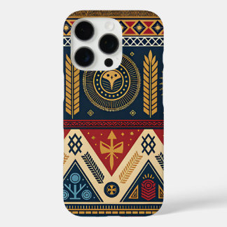 Tribale geometrische vospatroon telefoonhoes iPhone 16 pro hoesje