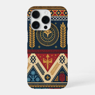 Tribale geometrische vospatroon telefoonhoes iPhone 16 pro hoesje