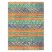 Tribale Geometrische Waterverf en goudpatroon Tafelkleed (Voorkant)