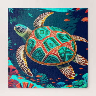 tribale getijdenschildpad legpuzzel