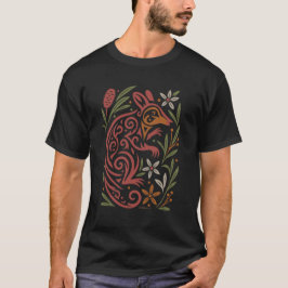 Tribale Gilbert's Potoroo met inheemse flora T-shirt