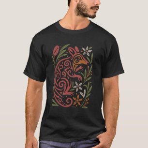 Tribale Gilbert's Potoroo met inheemse flora T-shirt