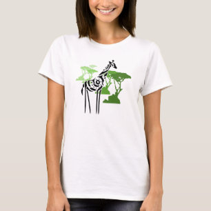 Tribale Giraffe - Groen T-shirt